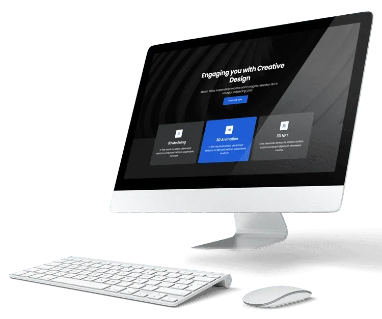 iMac exibindo um site profissional criado pela Agência Conect, agência de criação de sites em Joinville